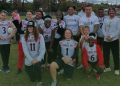 QB/S/ATH Brooke Zeller, Santa Fe (Alachua), No. 11 (left front) is one of five athletes up for vote this week for North Central Florida Girls Flag Football Player of the Week for Week 3. [Santa Fe Raiders Girls Flag Football - @sfhs_flagfb]