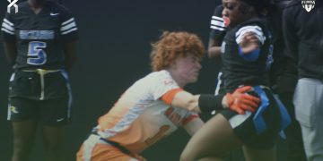 ATH Reese Holman, Mandarin (Jacksonville) is one of five athletes up for vote for Northeast Florida Girls Flag Football Player of the Week for Week 2. [Joshua Wilson/FloridaHSFootball.com]