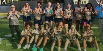 University Christian (Jacksonville) QB/LB Elissa Murdock is one of five athletes up for vote this week for Northeast Florida Girls Flag Football Player of the Week for Week 3 [University Christian Athletics - @ucs_athletics/Instagram]