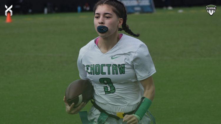 QB Diaris Morales, Choctawhatchee (Fort Walton Beach) is one of five athletes up for vote this week for Panhandle Girls Flag Football Player of the Week. [Joshua Wilson/FloridaHSFootball.com]