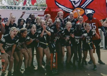 The Robinson Knights (Tampa) defeated the Lennard Longhorns (Ruskin) 20-13 to win the inaugural She Is Football Flag Football Tournament hosted by the Tampa Bay Buccaneers on Sat. Mar. 8, 2025, at the AdventHealth Training Center in Tampa, Fla. [Robinson Flag Football - @RobinsonFlag/X]