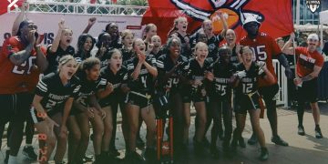 The Robinson Knights (Tampa) defeated the Lennard Longhorns (Ruskin) 20-13 to win the inaugural She Is Football Flag Football Tournament hosted by the Tampa Bay Buccaneers on Sat. Mar. 8, 2025, at the AdventHealth Training Center in Tampa, Fla. [Robinson Flag Football - @RobinsonFlag/X]