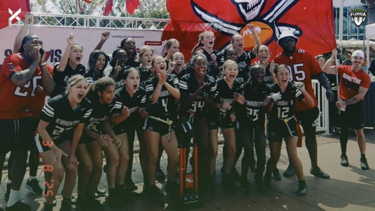 The Robinson Knights (Tampa) defeated the Lennard Longhorns (Ruskin) 20-13 to win the inaugural She Is Football Flag Football Tournament hosted by the Tampa Bay Buccaneers on Sat. Mar. 8, 2025, at the AdventHealth Training Center in Tampa, Fla. [Robinson Flag Football - @RobinsonFlag/X]