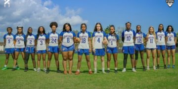Palm Beach Gardens QB Myla Alligood is one of five South Florida athletes featured in the South Florida Girls Flag Football Player of the Week Poll for Week 3 [Palm Beach Gardens HS Girls Flag Football Team - @pbgwflagfb/Instagram]