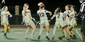 St. Thomas Aquinas has QB Sherice Newton up for vote in the South Florida Girls Flag Football Player of the Week Poll this week [St. Thomas Aquinas Raiders Athletics/Instagram]