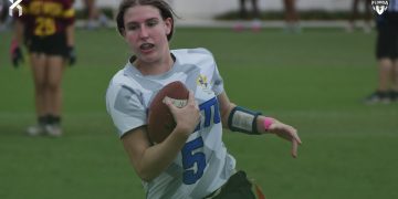 Catherine Brewer has been a key athlete for Stanton (Jacksonville) this year and is among the interception leaders in Class 2A. [Joshua Wilson/FloridaHSFootball.com]