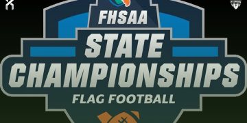 2025 FHSAA Flag Football State Championships Logo [Courtesy of the Florida High School Athletic Association]