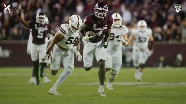 DE/Edge Shemar Stewart who played for Texas A&M and high school football at Monsignor Pace (Miami Gardens) is expected to be a first round pick in the 2025 NFL Draft. [Jonathan Taffet/Texas A&M Athletics]