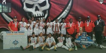 Miami Edison captured their first Flag Football State Championship in Class 1A to cap off the 2025 season [Courtesy of Miami Edison High School]