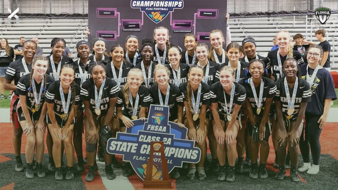 Robinson (Tampa) captured the No. 1 overall ranking for the final 2025 Florida Power Rankings Index Flag Football Rankings in Girls Flag Football. They also finished as the No. 1 team in Class 2A after capturing their 9th straight state championship and 10th overall in program history [Robinson Flag Football/Instagram]