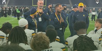 St. Thomas Aquinas remains the top ranked team in Class 5A after coming off a narrow victory against NFL Academy in London. [X/@STA_Football]