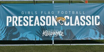 JACKSONVILLE, Fla – February 13, 2026 – The 2026 Jacksonville Jaguars Girls Flag Football Preseason Classic at the Miller Electric Training Center. Photo by Joshua Wilson/FloridaHSFootball.com