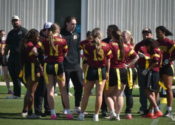 JACKSONVILLE, Fla – February 14, 2026 – The 2026 Jacksonville Jaguars Girls Flag Football Preseason Classic at the Miller Electric Training Center. Photo by Joshua Wilson/FloridaHSFootball.com