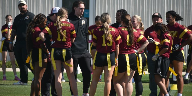 JACKSONVILLE, Fla – February 14, 2026 – The 2026 Jacksonville Jaguars Girls Flag Football Preseason Classic at the Miller Electric Training Center. Photo by Joshua Wilson/FloridaHSFootball.com