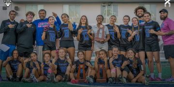 No. 16 Somerset Canyons (Boynton Beach) blanked Olympic Heights on Thursday night to start of the season on a strong note. [Somerset Canyons Flag Football/Instagram]